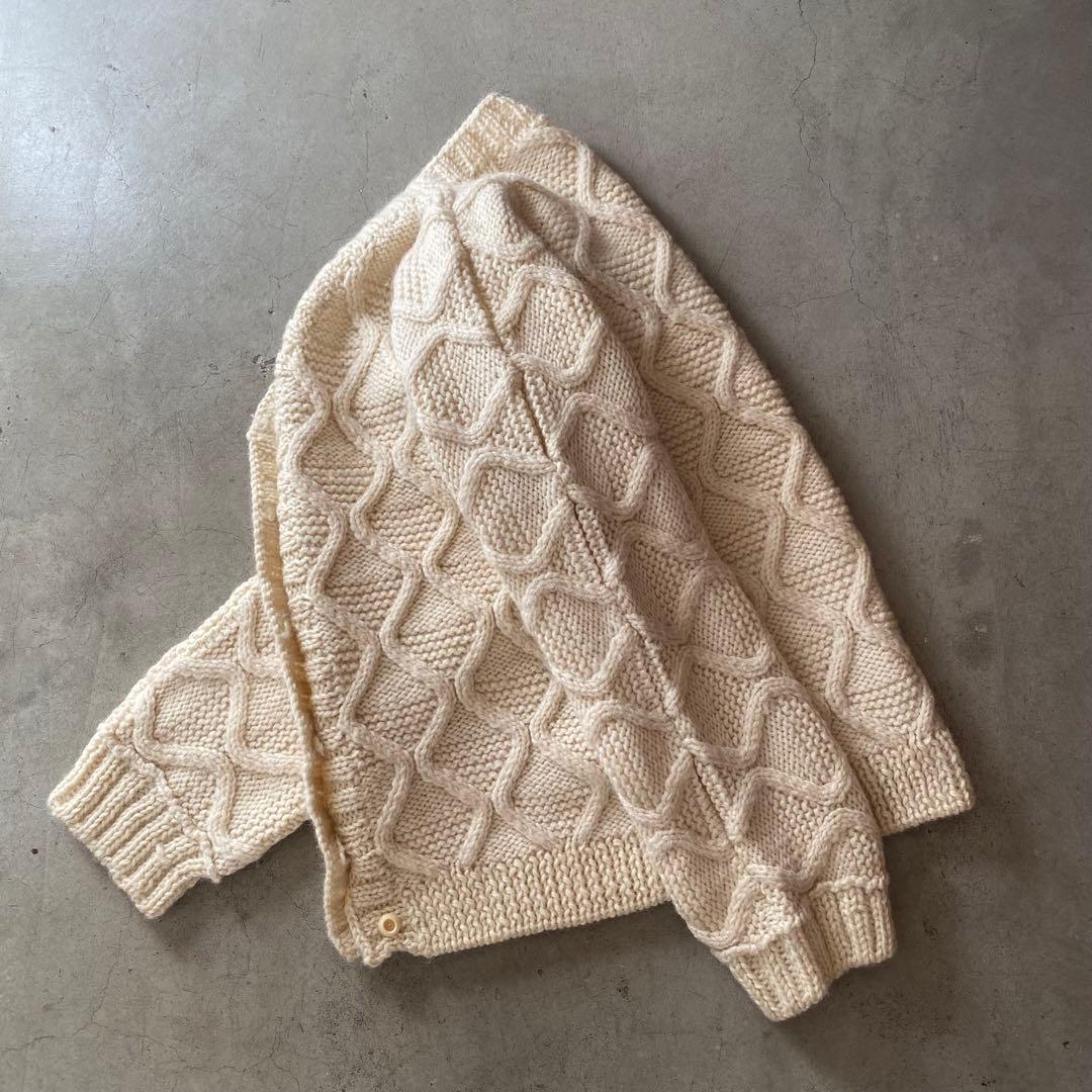 80s 90s ヴィンテージ vintage ハンドニット カーディガン 一点物