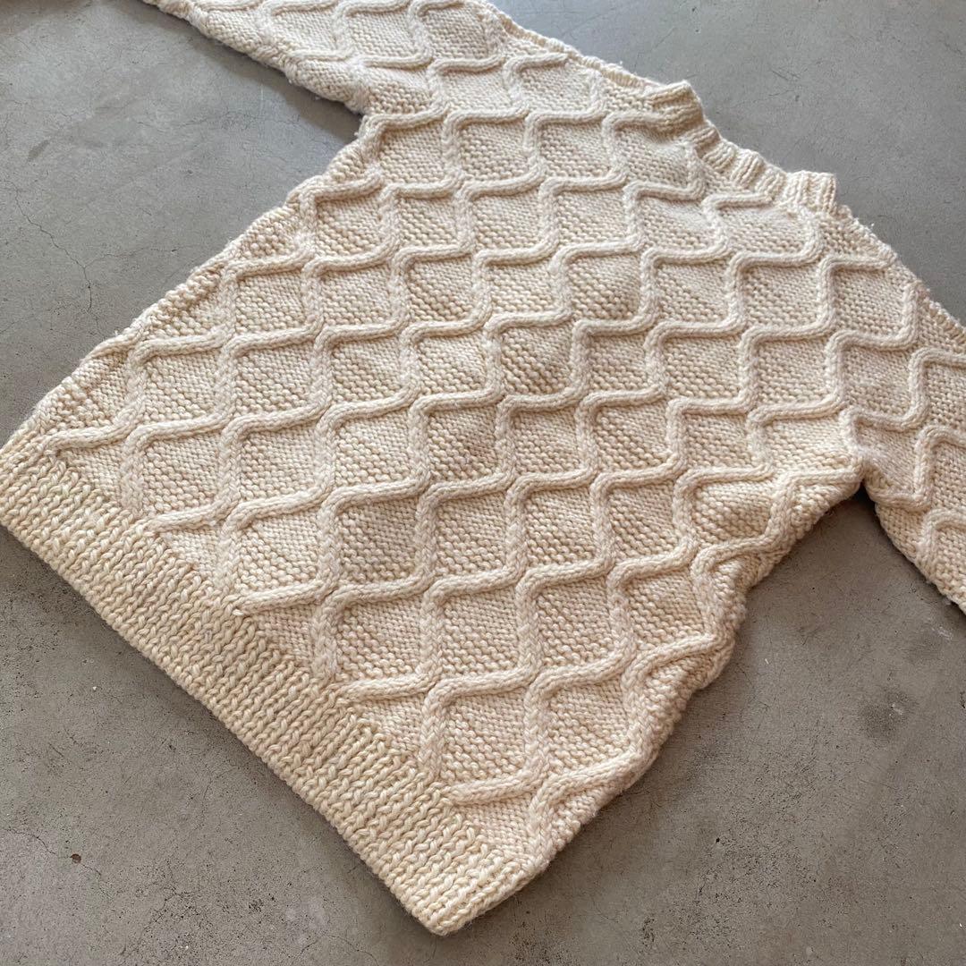 80s 90s ヴィンテージ vintage ハンドニット カーディガン 一点物