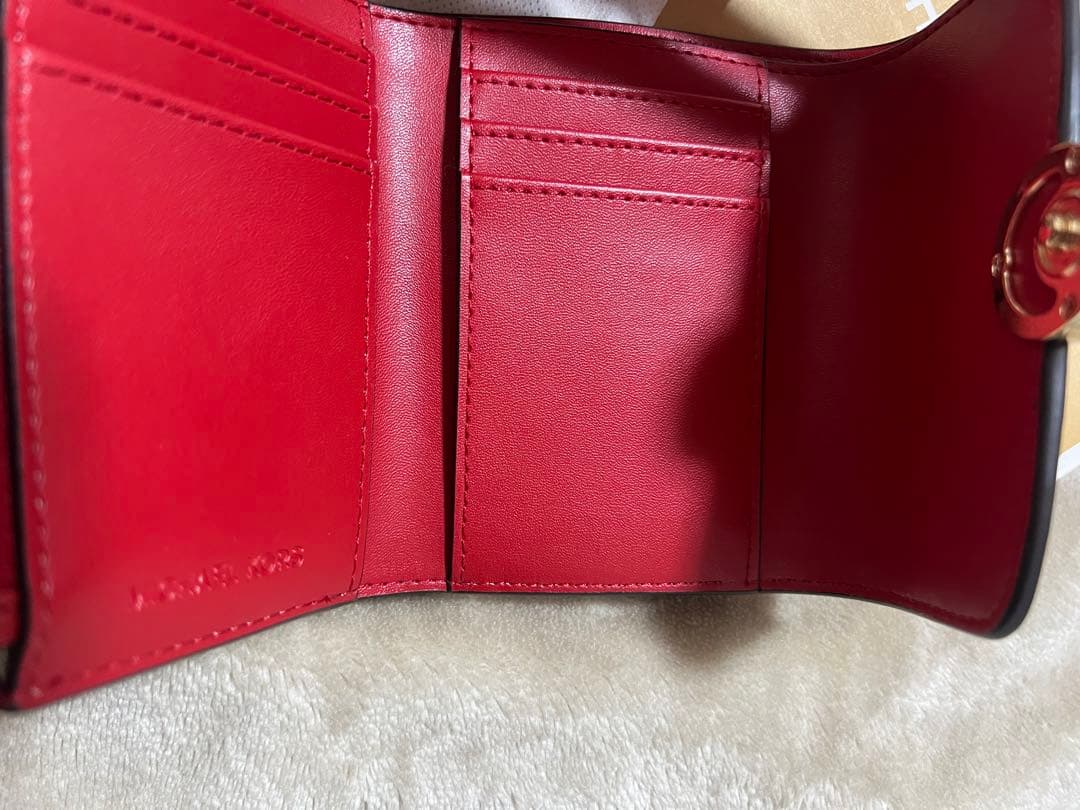 新品未使用 MICHAEL KORS レッド 折り財布 3つ折り財布