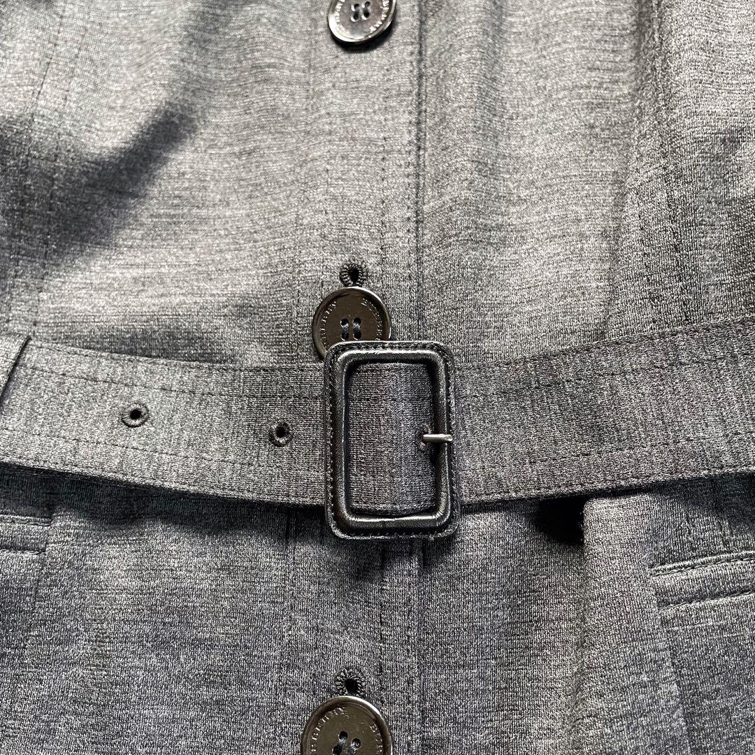 BURBERRY LONDONバーバリーグレー前開きシャツワンピースベルト付属