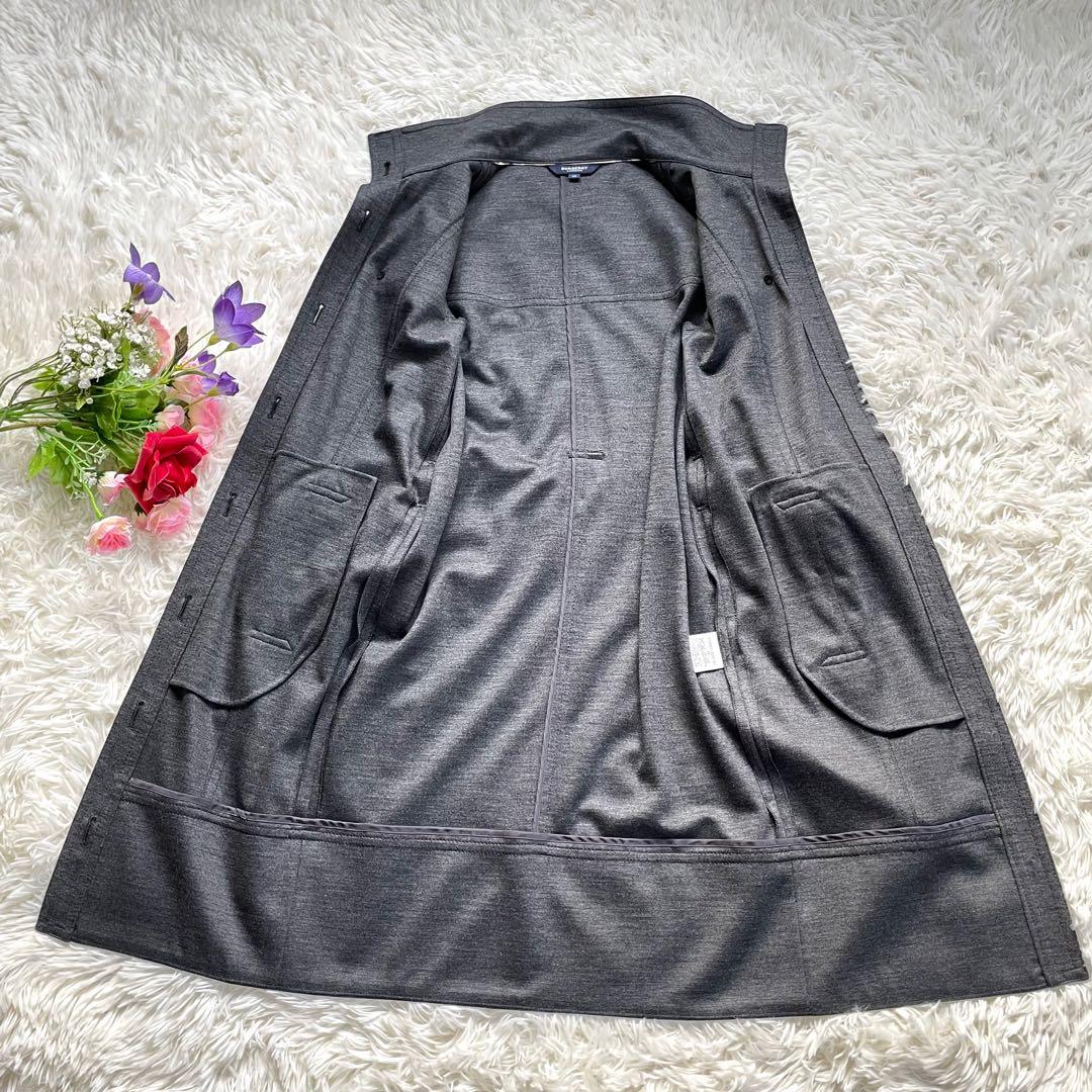 BURBERRY LONDONバーバリーグレー前開きシャツワンピースベルト付属