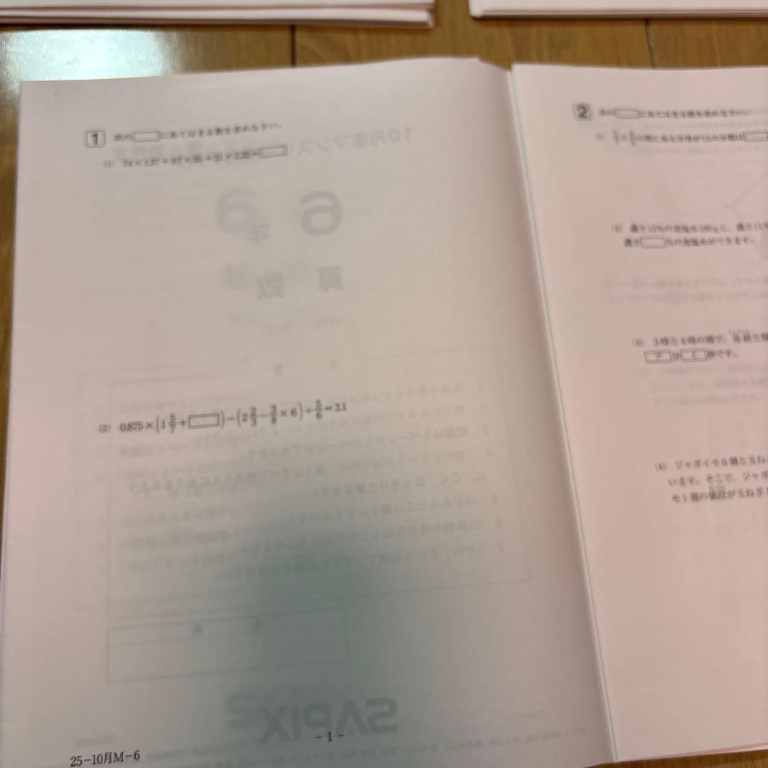 SAPIX 6年生 学習教材 問題集