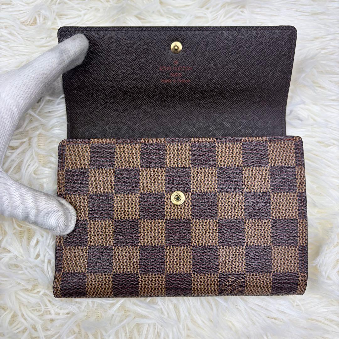美品✨️ルイヴィトン　ダミエ　ポルトトレゾール　エテュイパピエ　三つ折り財布