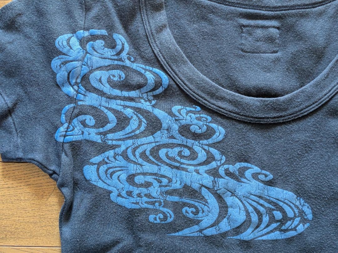 20471120 光琳プリントTシャツ ネイビー Mサイズ