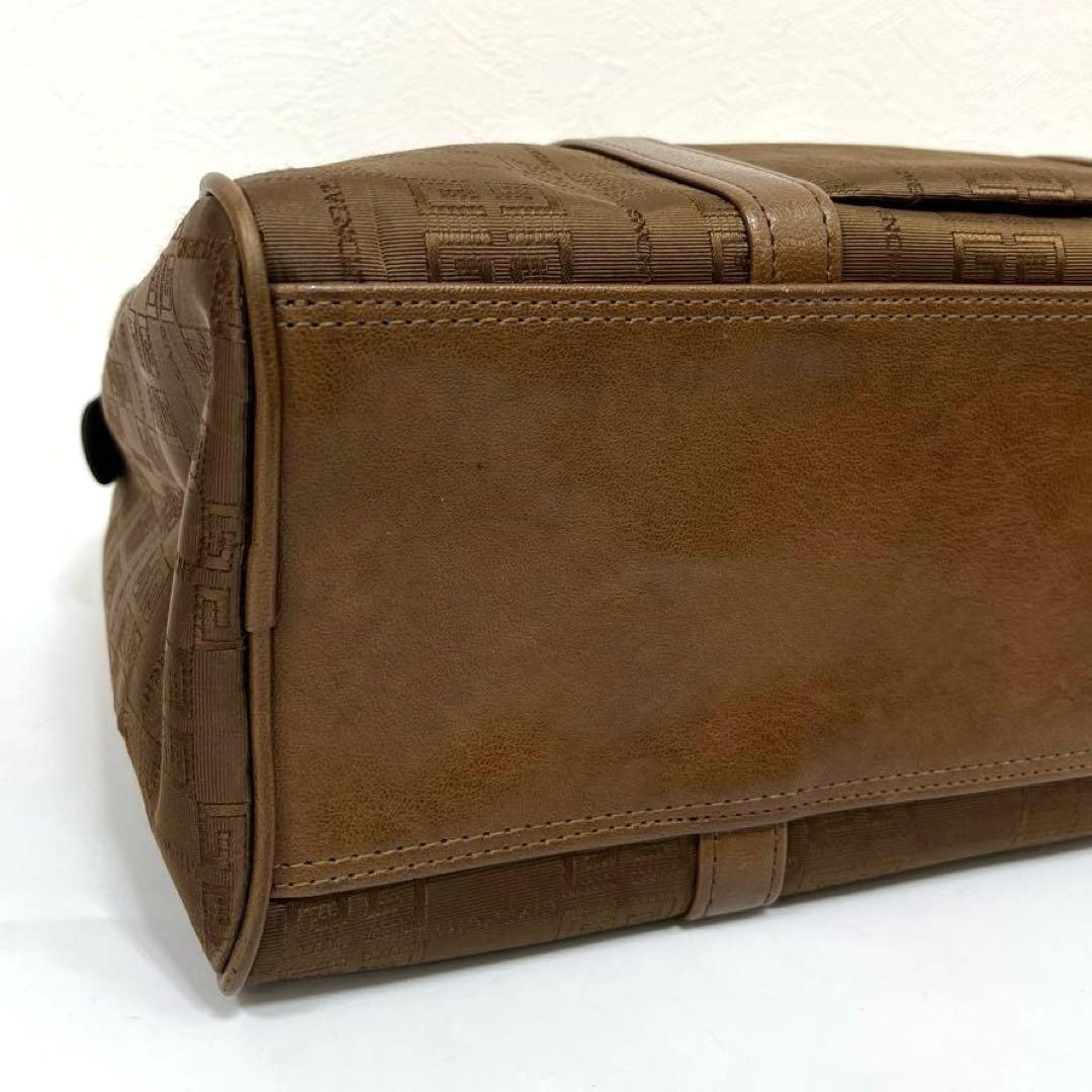 【正規品】ジバンシィ ナイロン×レザー ボストンバッグ ブラウン