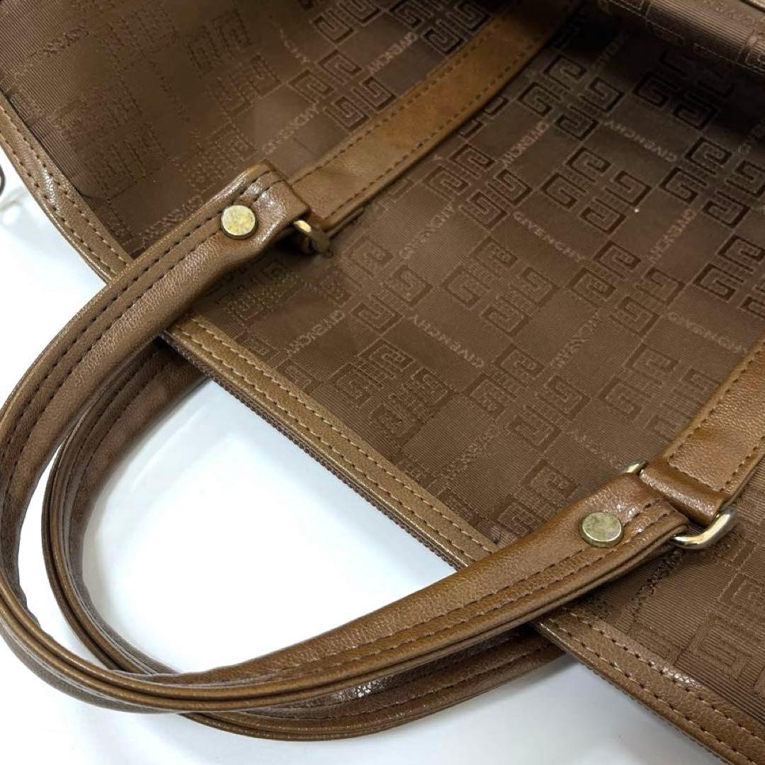 【正規品】ジバンシィ ナイロン×レザー ボストンバッグ ブラウン