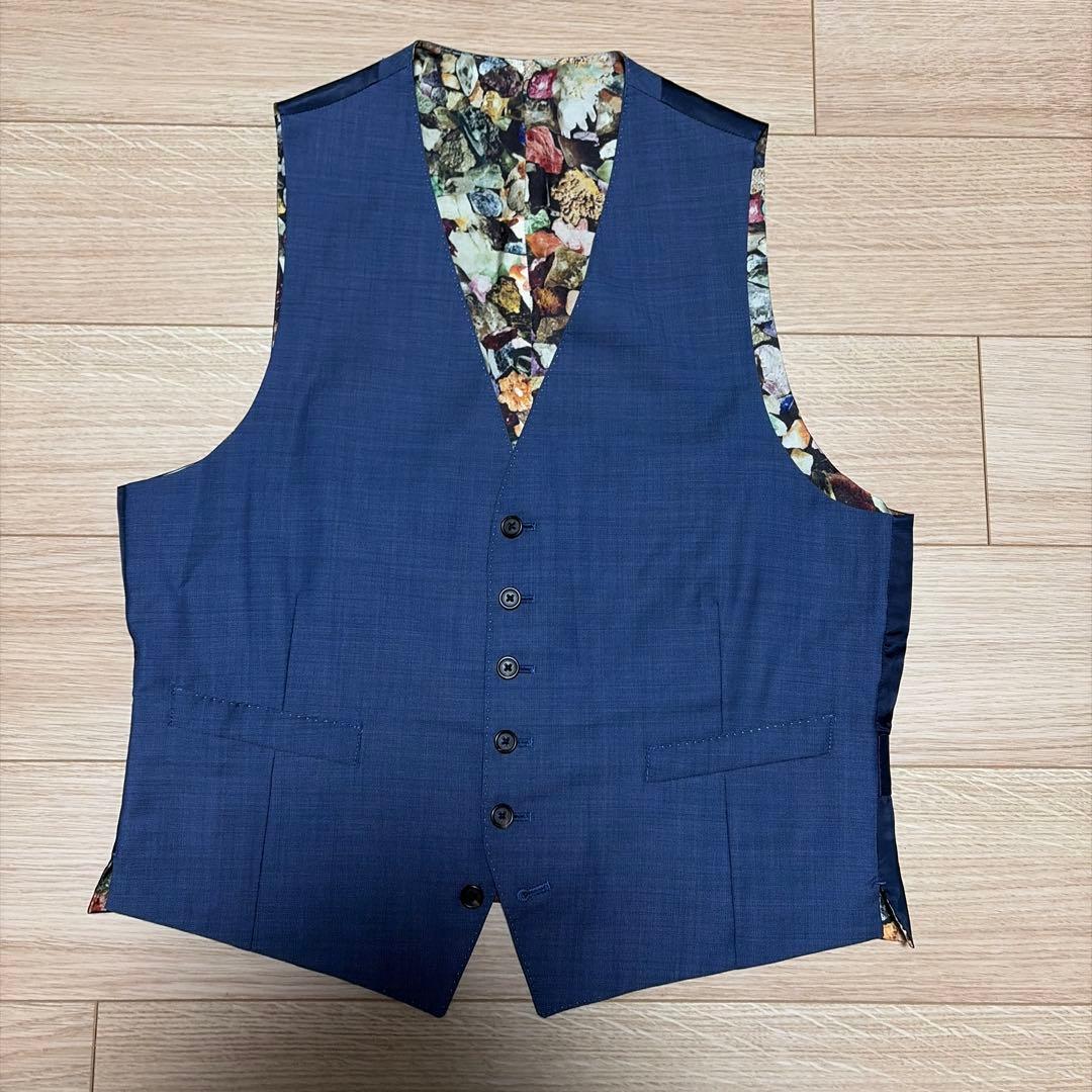 【Paul Smith】ポールスミス ジレ スーツ ベスト 裏地 総柄 XL