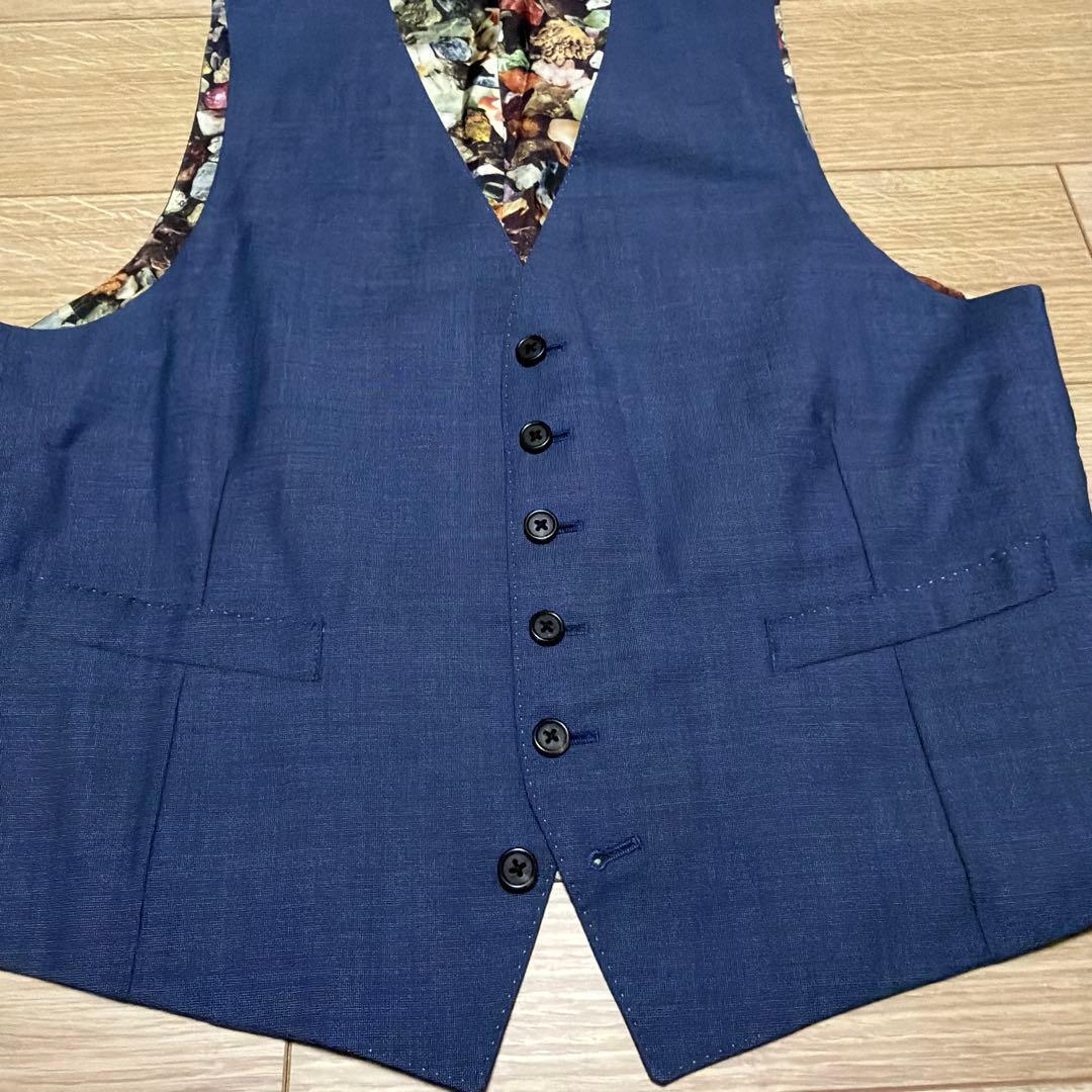 【Paul Smith】ポールスミス ジレ スーツ ベスト 裏地 総柄 XL