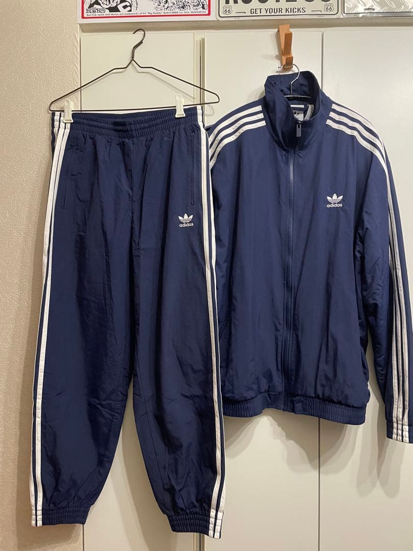 adidas ウーブン ファイヤーバード ナイロンジャケットパンツ 大きめサイズ
