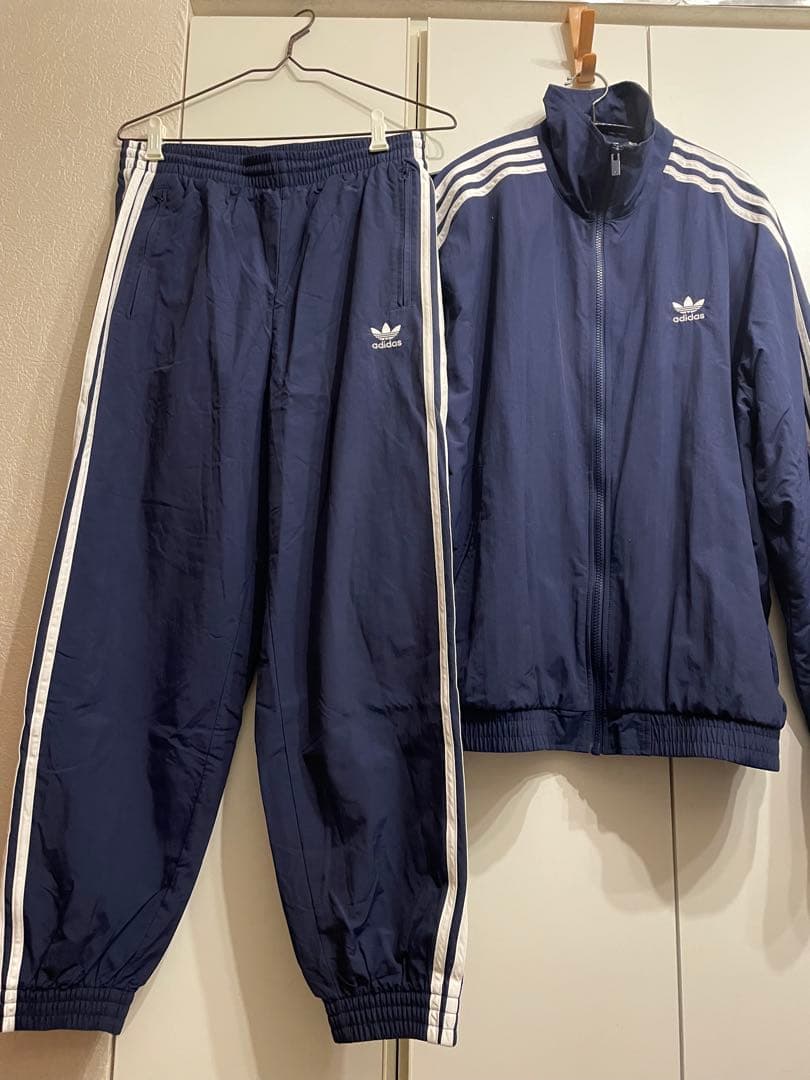 adidas ウーブン ファイヤーバード ナイロンジャケットパンツ 大きめサイズ