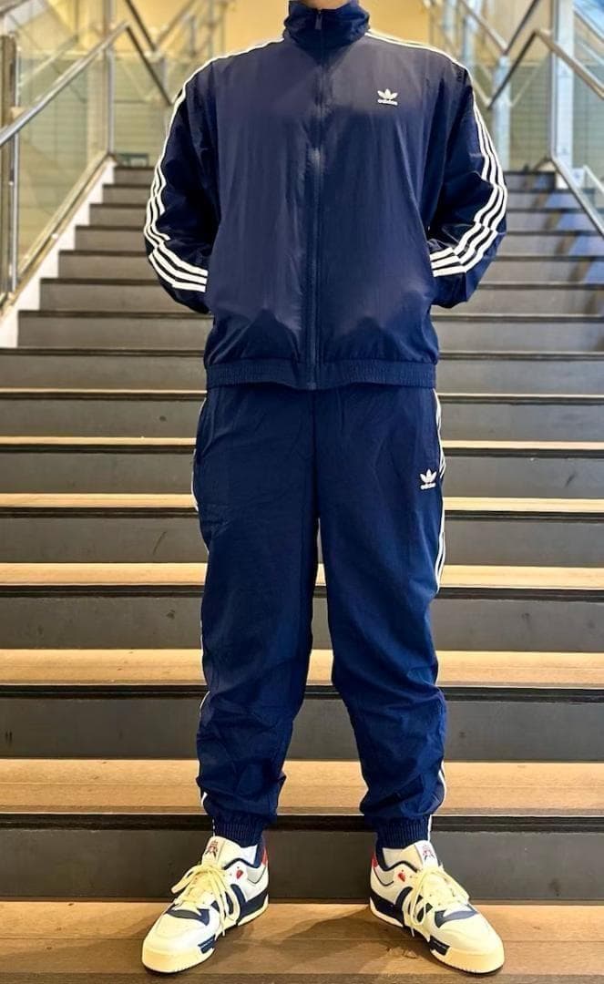 adidas ウーブン ファイヤーバード ナイロンジャケットパンツ 大きめサイズ