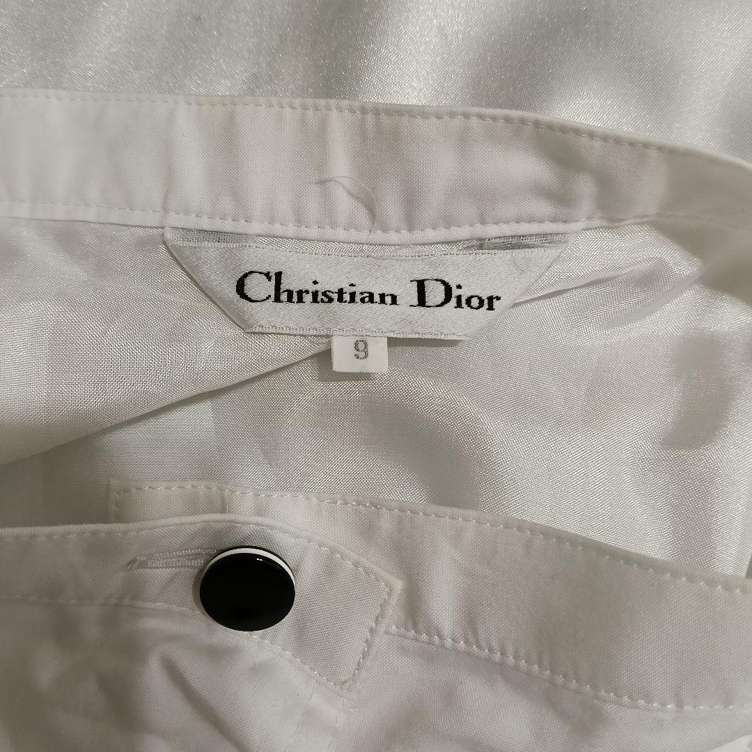Christian Dior　コットン　ロング　スカート　9号　白　B3367
