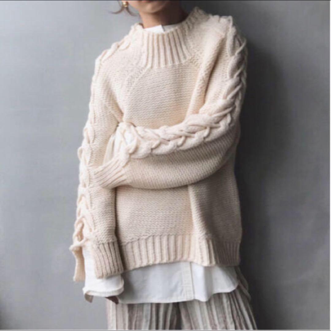 ね*こ様 美品　AMERI vintage デザインケーブルニット
