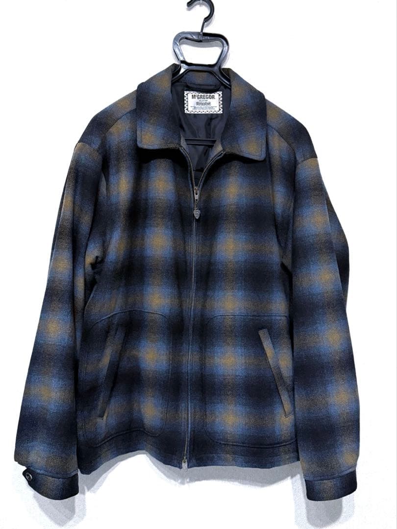 【極美品】マックレガー オンブレチェック ドリズラージャケット L ブルー系