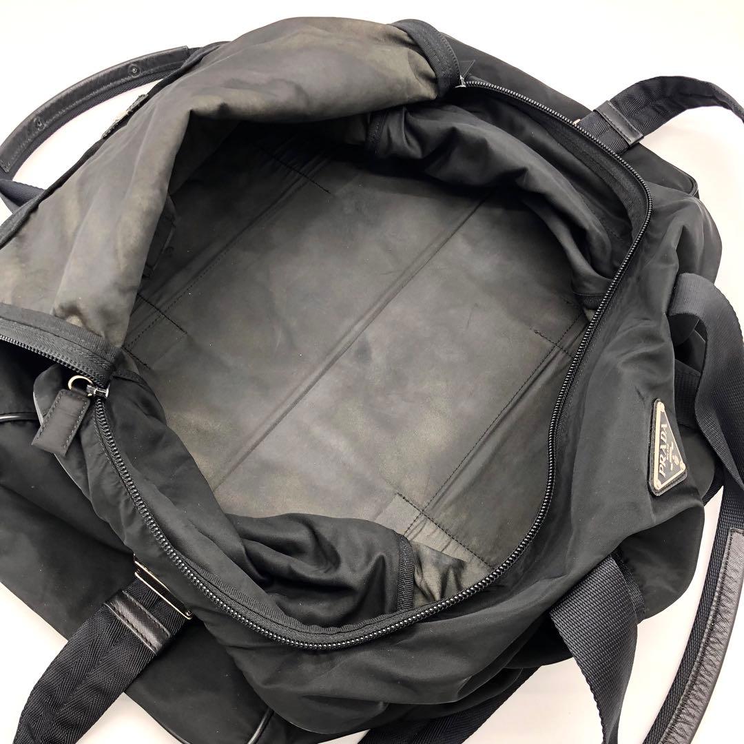 【美品✨】 プラダ ボストンバッグ サフィアーノ 2way ナイロン 三角ロゴ