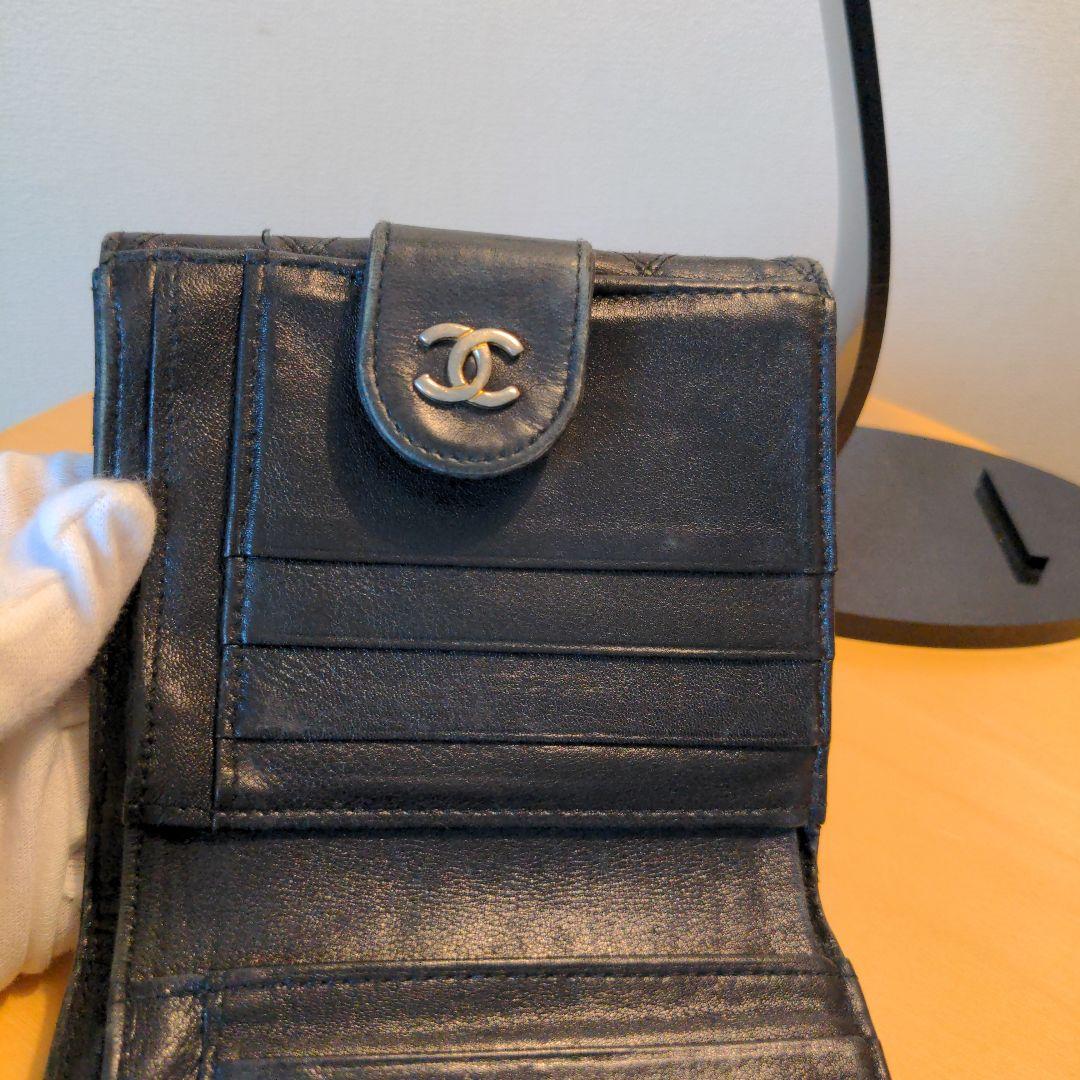 CHANEL ビコローレ ラムスキン 二つ折り財布 Wホック
