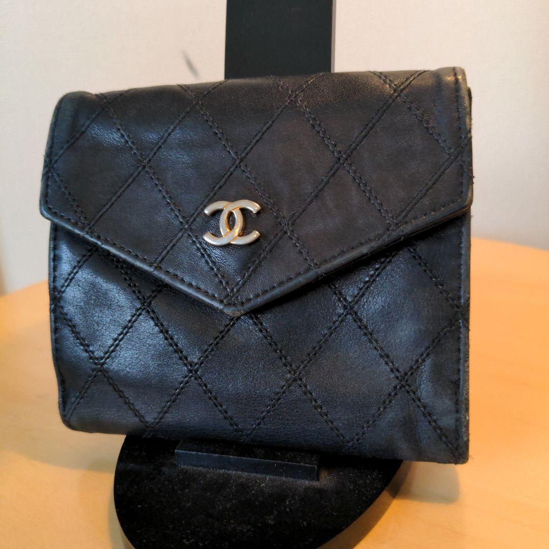 CHANEL ビコローレ ラムスキン 二つ折り財布 Wホック