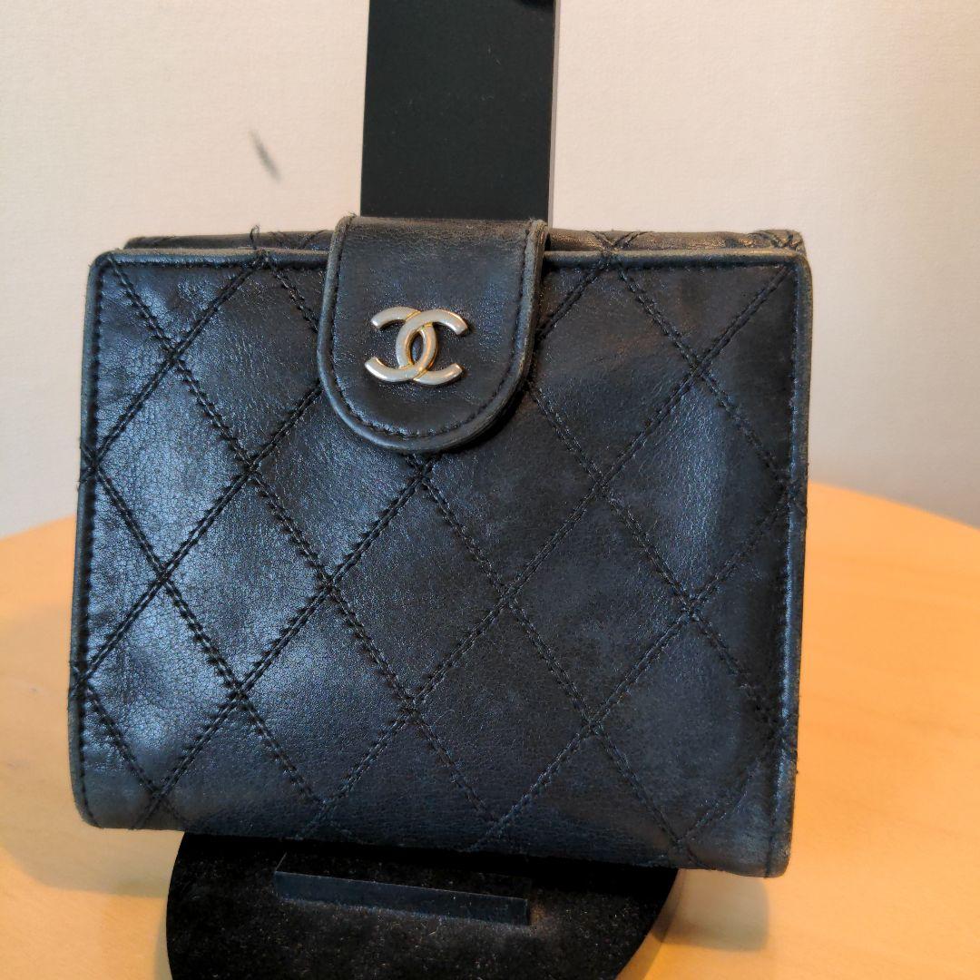 CHANEL ビコローレ ラムスキン 二つ折り財布 Wホック