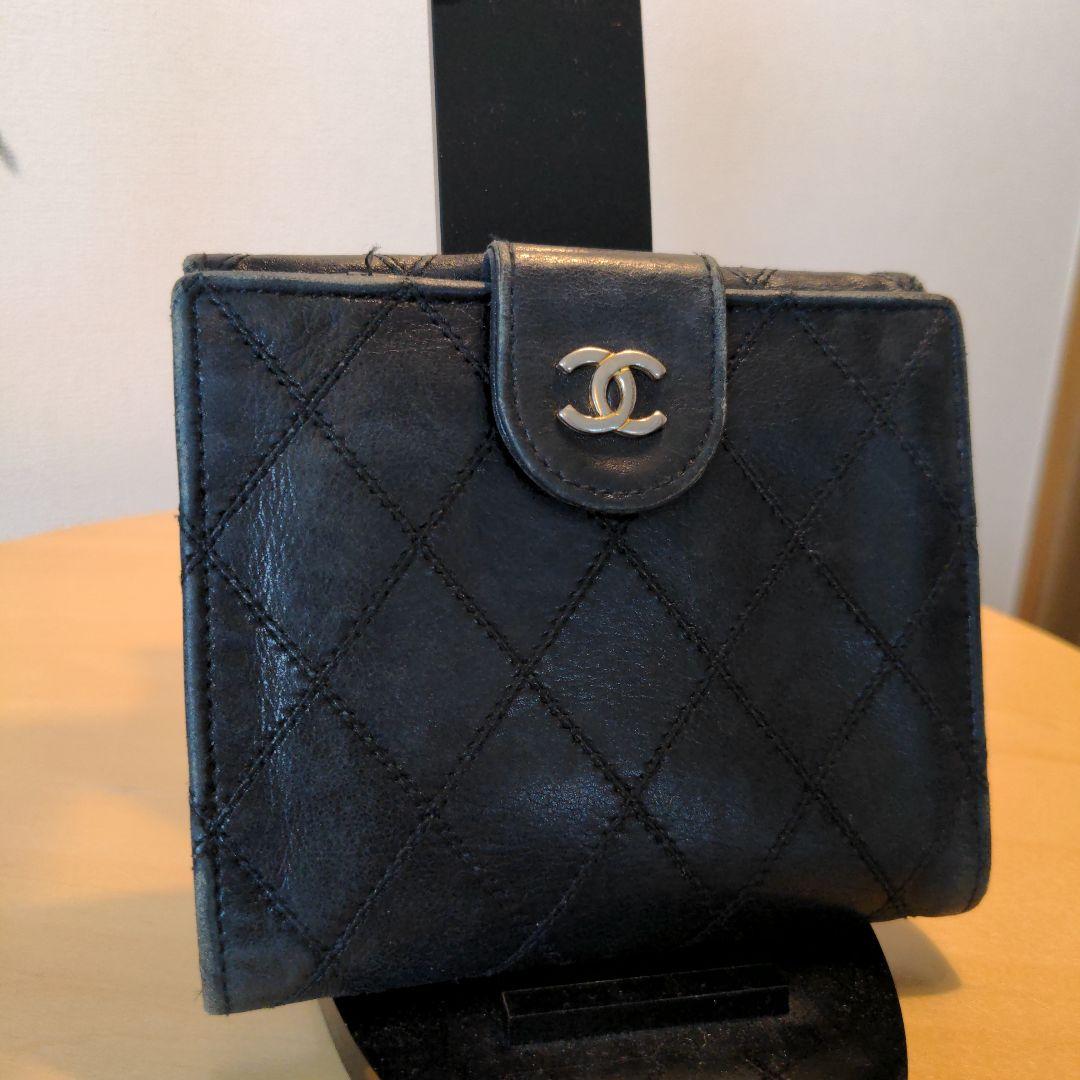 CHANEL ビコローレ ラムスキン 二つ折り財布 Wホック