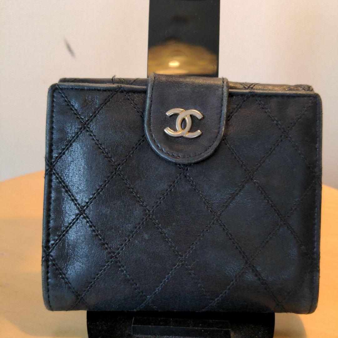 CHANEL ビコローレ ラムスキン 二つ折り財布 Wホック