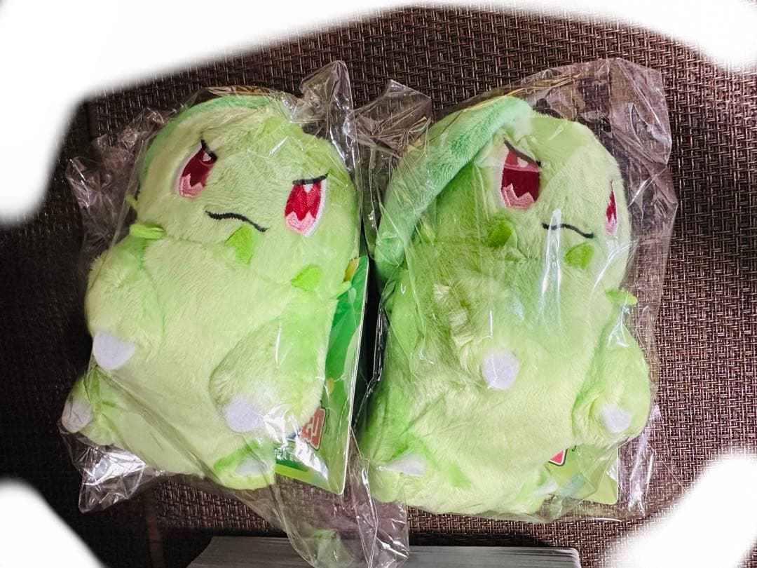 【中国限定】ポケモン チコリータ可動ぬいぐるみ2点 頭の葉っぱ動きます！
