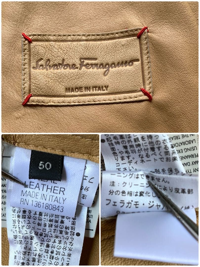 フェラガモ　粋な春レザー　極上スエードの軽ジャケット　親父カスタム品　￥28万程
