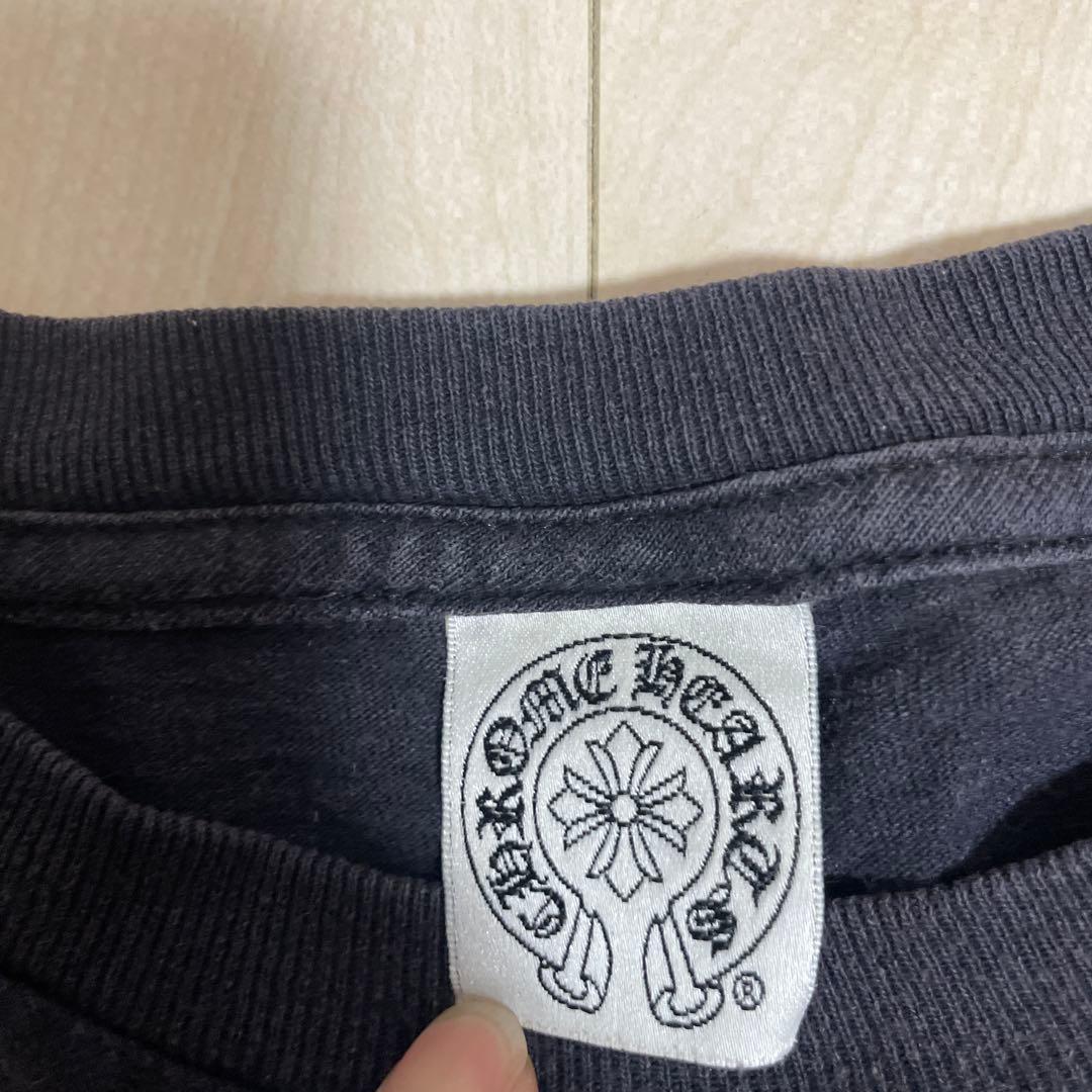 クロムハーツ　USAコットン 黒のコットンTシャツ 胸ポケット付き