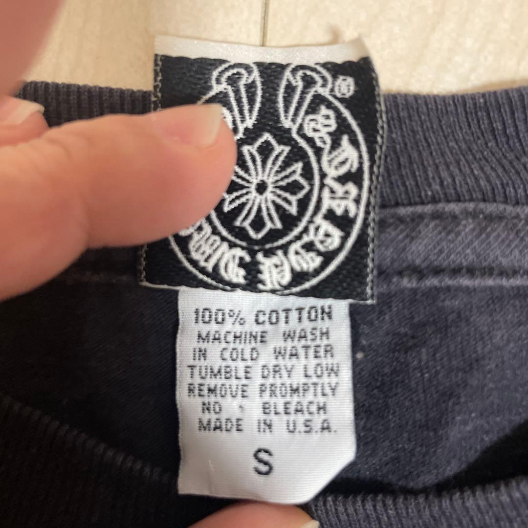 クロムハーツ　USAコットン 黒のコットンTシャツ 胸ポケット付き