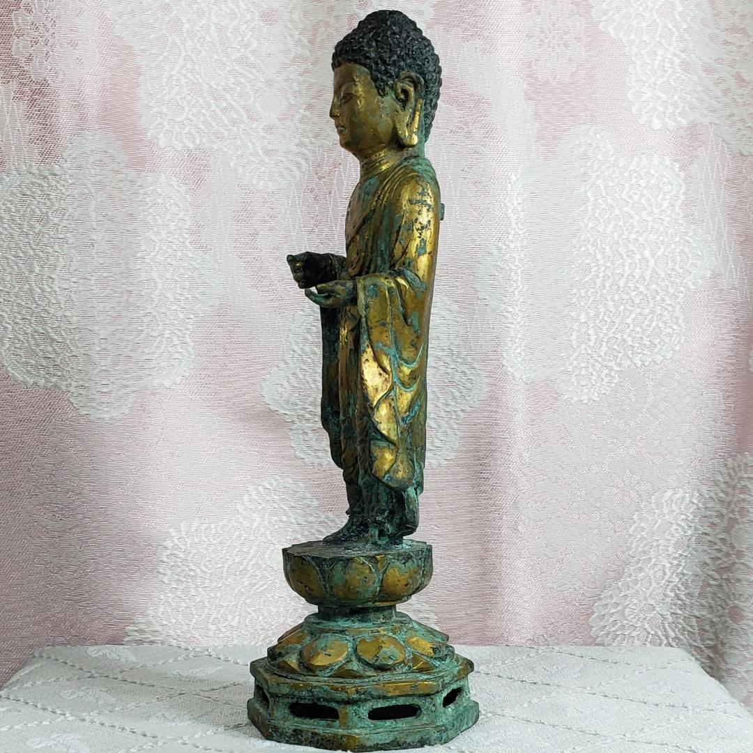 陶片◆金銅如来立像 新羅仏 仏像◆検）天平仏 飛鳥仏 高麗仏 百済仏 空海