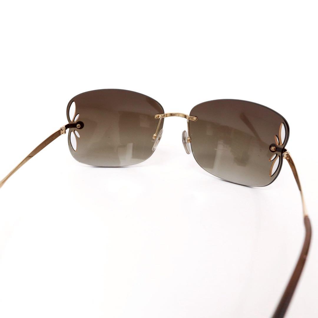 【美品】ルイヴィトン リリー リムレスサングラス ブラウン Z0371U 度無し