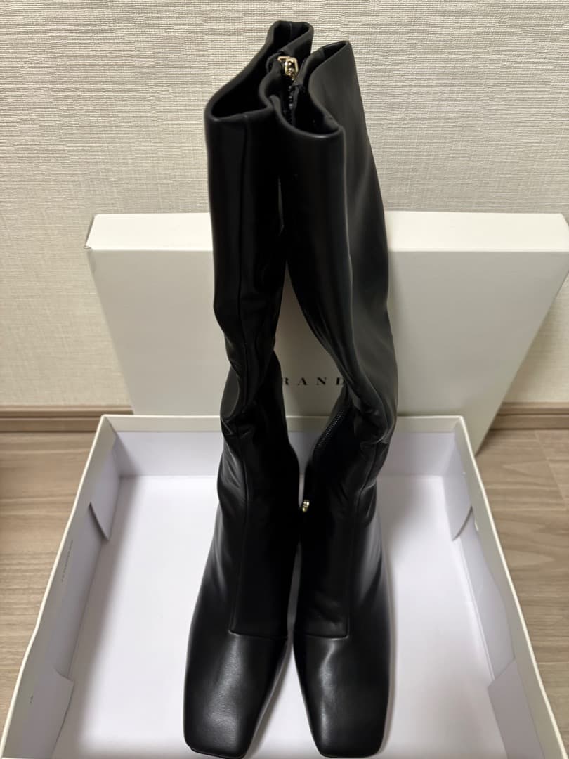 RANDA 晴雨兼用ソフトストレッチWARM スクエアトゥロングブーツ