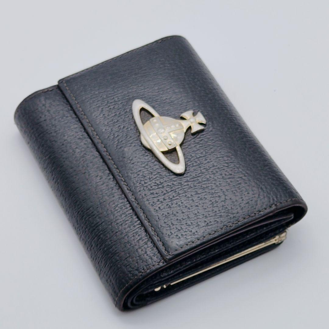 Vivienne Westwood ビックオーブ がま口 三つ折り財布 ブラック