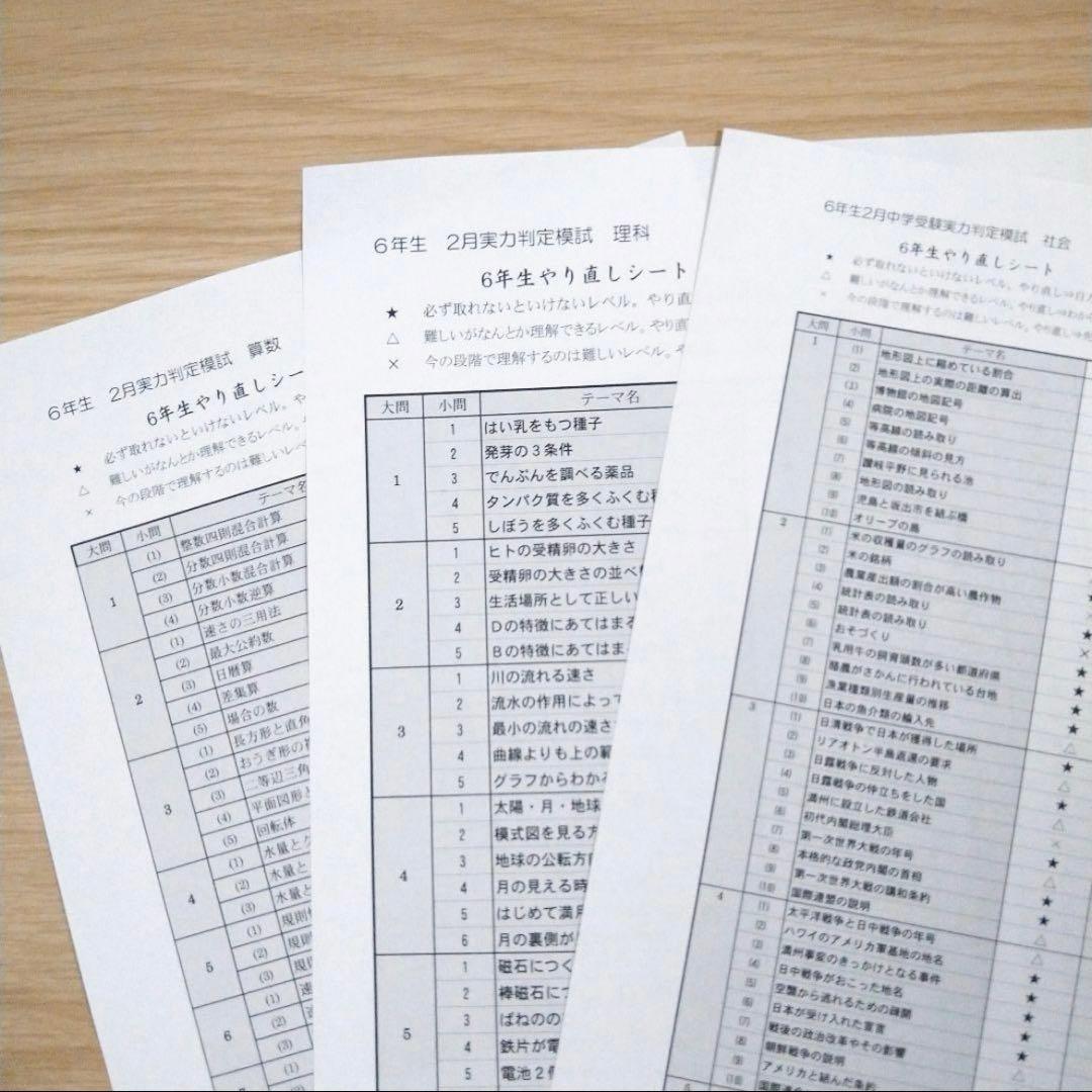 能開センター 2025年小学校6年生 実力判定模試 1年分