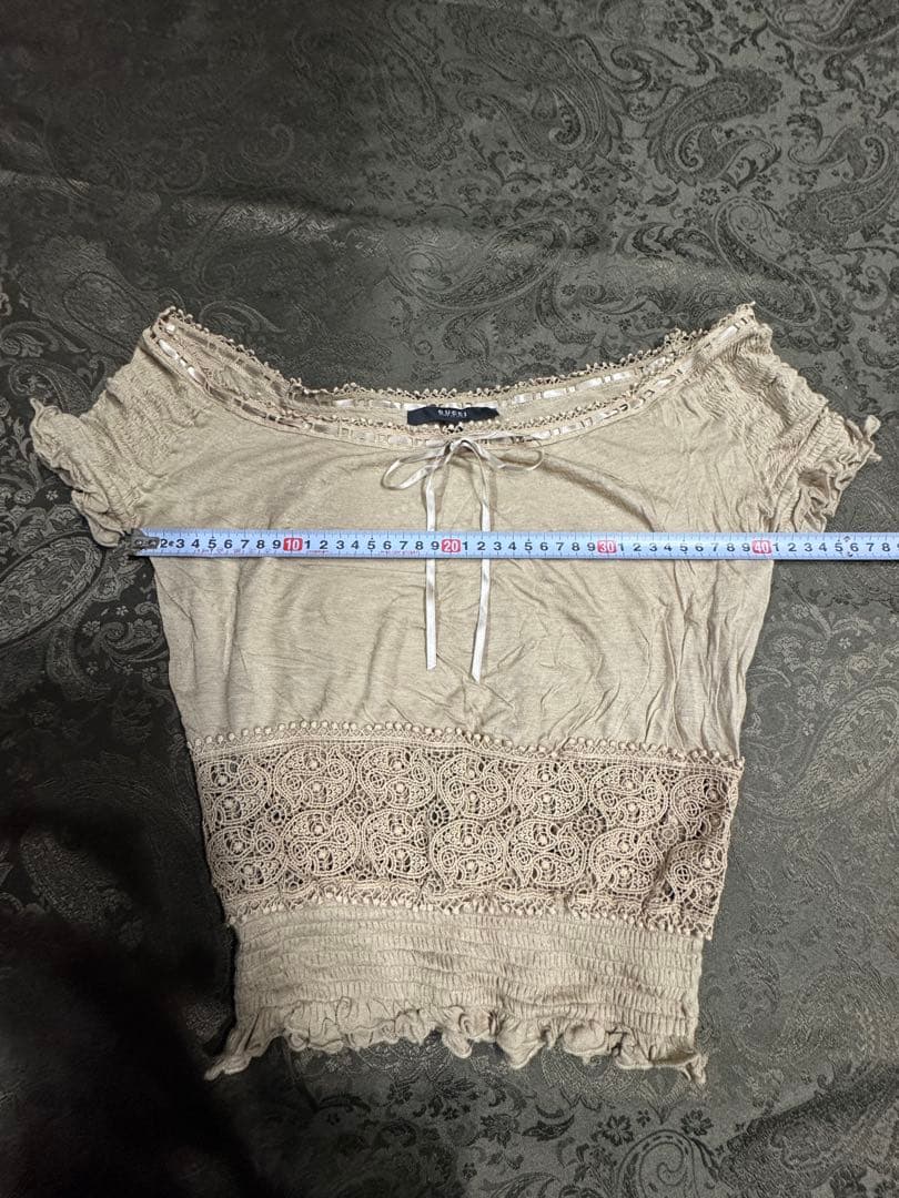 GUCCI ベージュ オフショルダー Tシャツ XS
