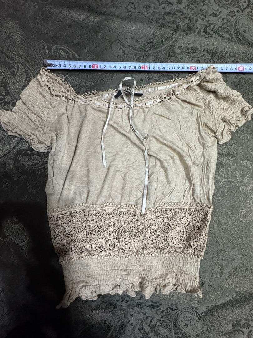 GUCCI ベージュ オフショルダー Tシャツ XS