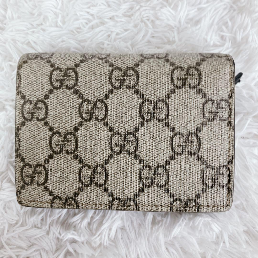 美品✨GUCCI グッチ 二つ折り財布 GGマーモント　GGスプリーム　黒