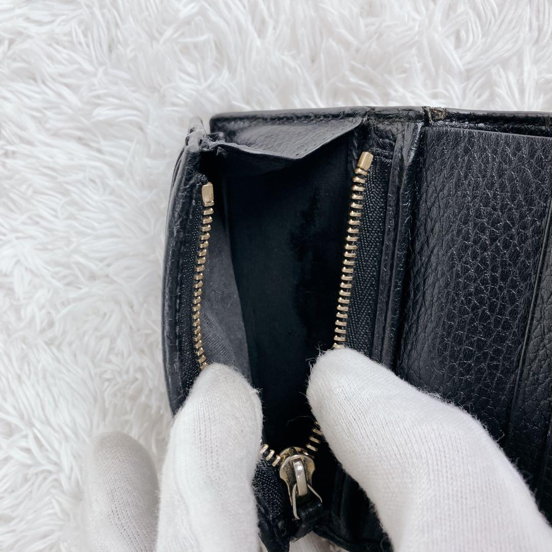 美品✨GUCCI グッチ 二つ折り財布 GGマーモント　GGスプリーム　黒