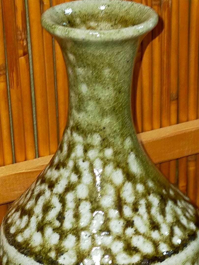 ♥後藤茂夫　塩釉　花瓶　共箱付き　益子　花器　骨董　古玩