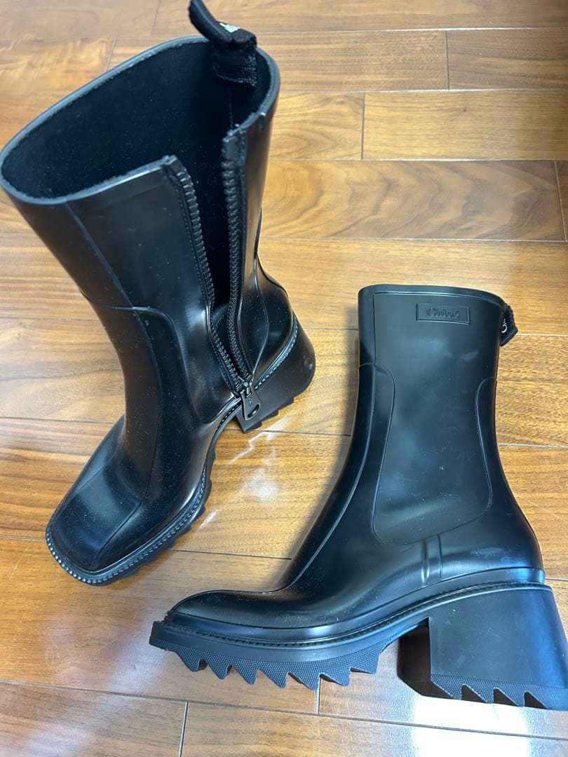 Chloé クロエ　ブラック レインブーツ38