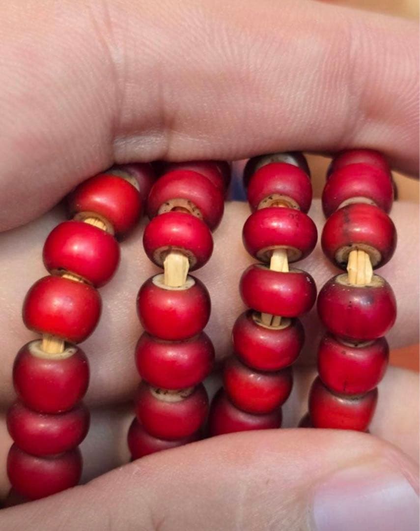 【★超レア★ビンテージホワイトハーツ】★オールドビーズ6mm〜7mm★カスタム用