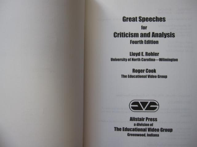 Great Speeches for Criticism ＆ Analysis
