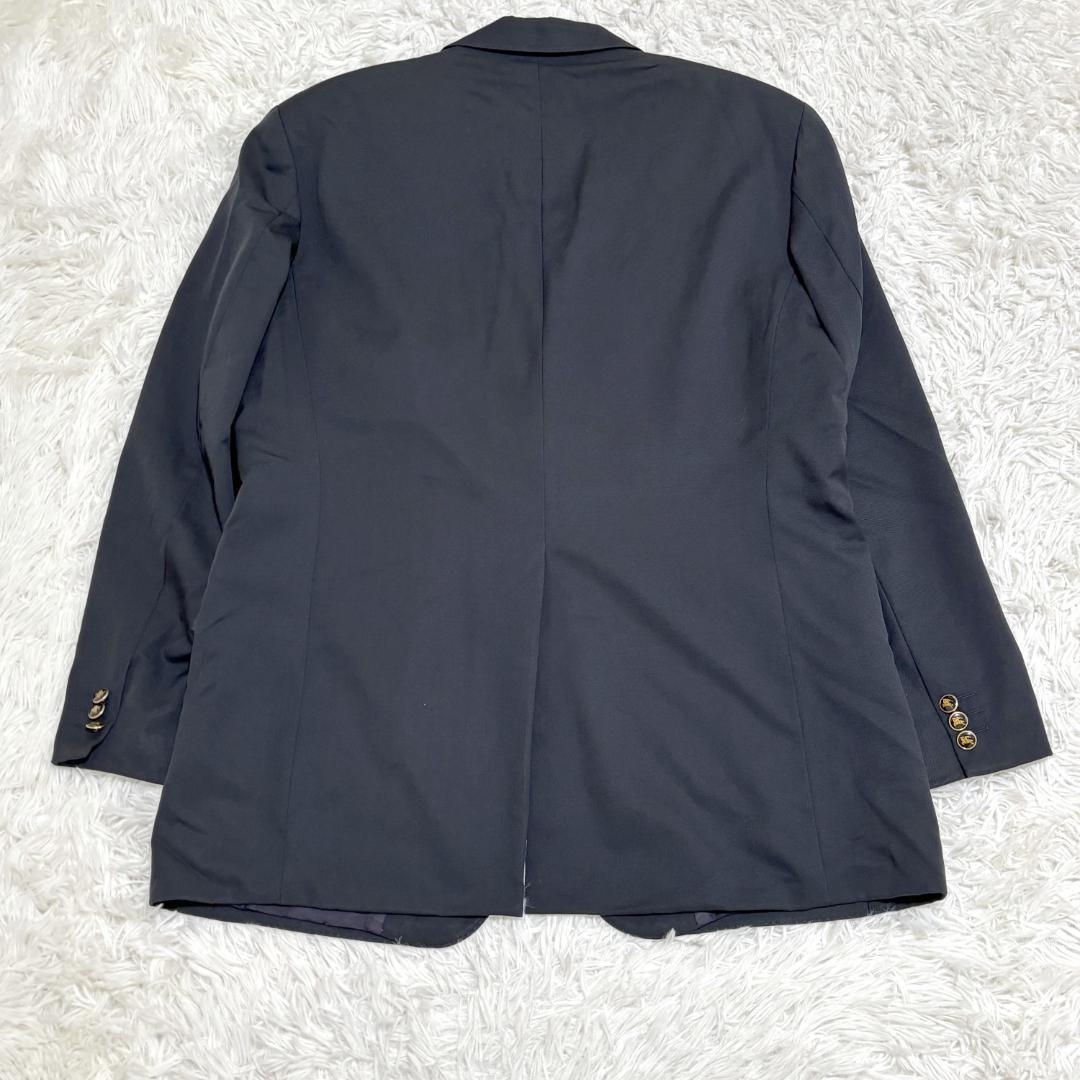 BURBERRY テーラードジャケット 50 L ネイビー ロゴボタン