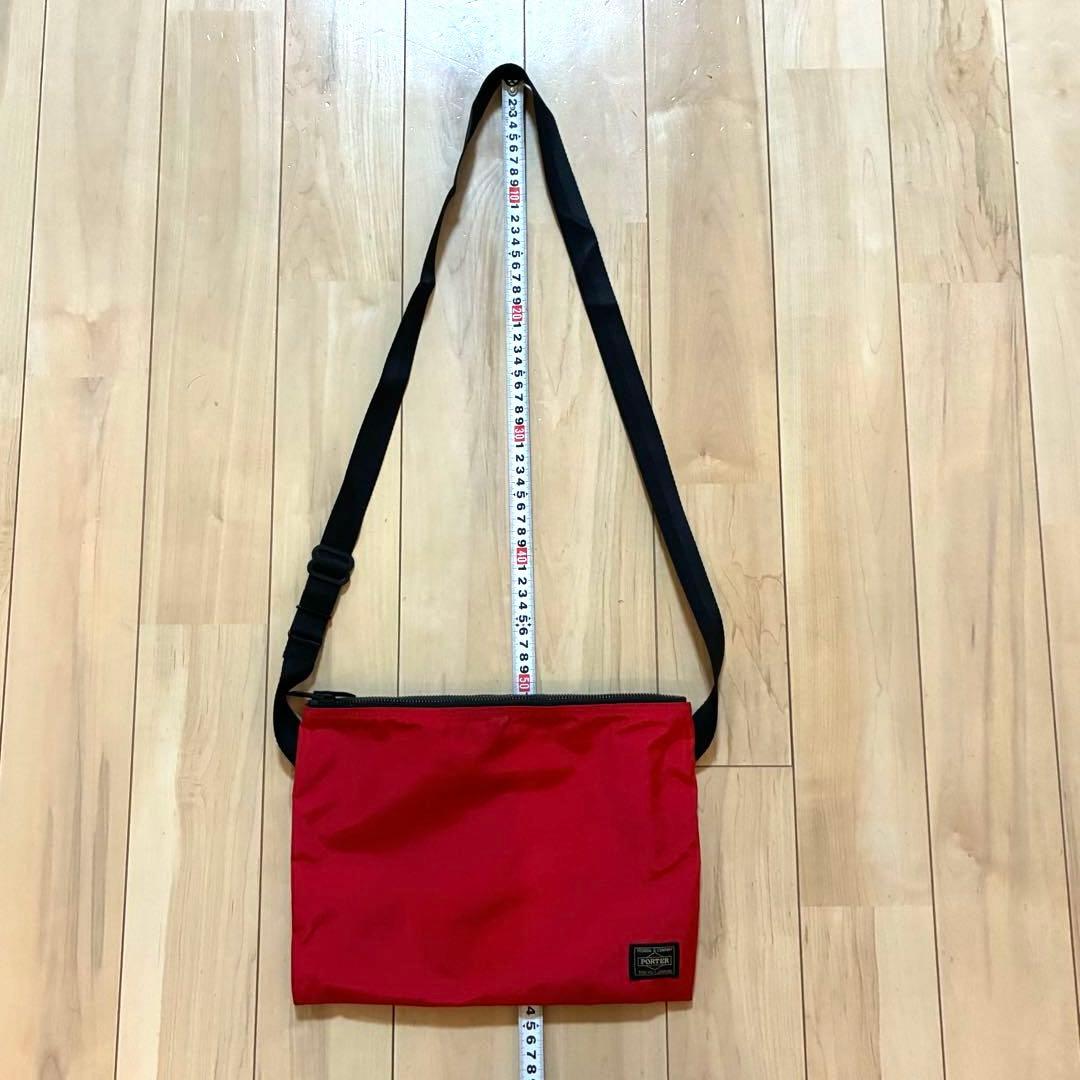 【極美品】PORTER ポーター サコッシュ ショルダーバッグ レッド 日本製