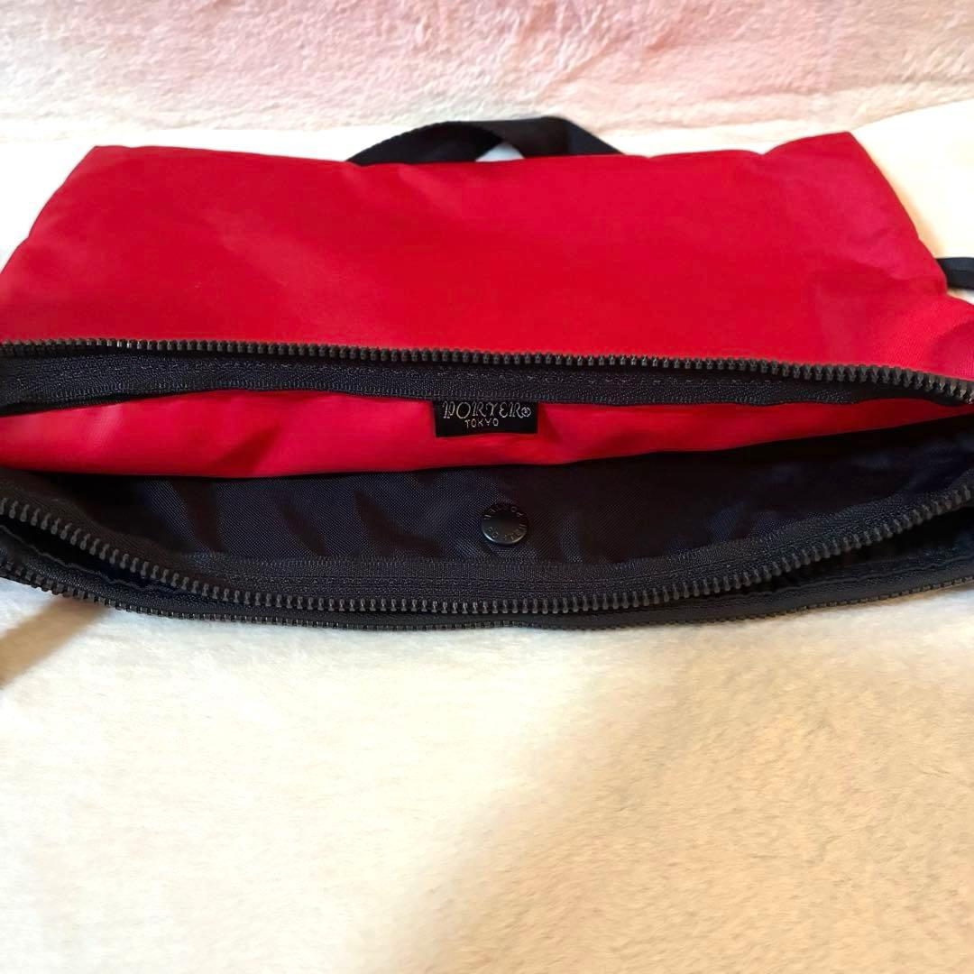 【極美品】PORTER ポーター サコッシュ ショルダーバッグ レッド 日本製