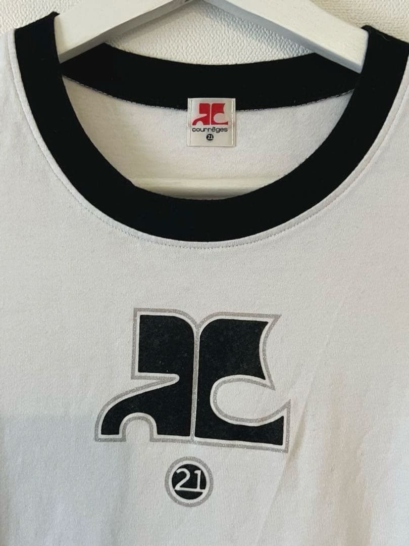 Courreges21 ロゴ ホワイトTシャツ サイズ38