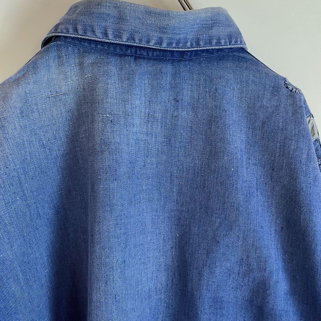 フレンチワークジャケット　French work jacket フェード　ボロ