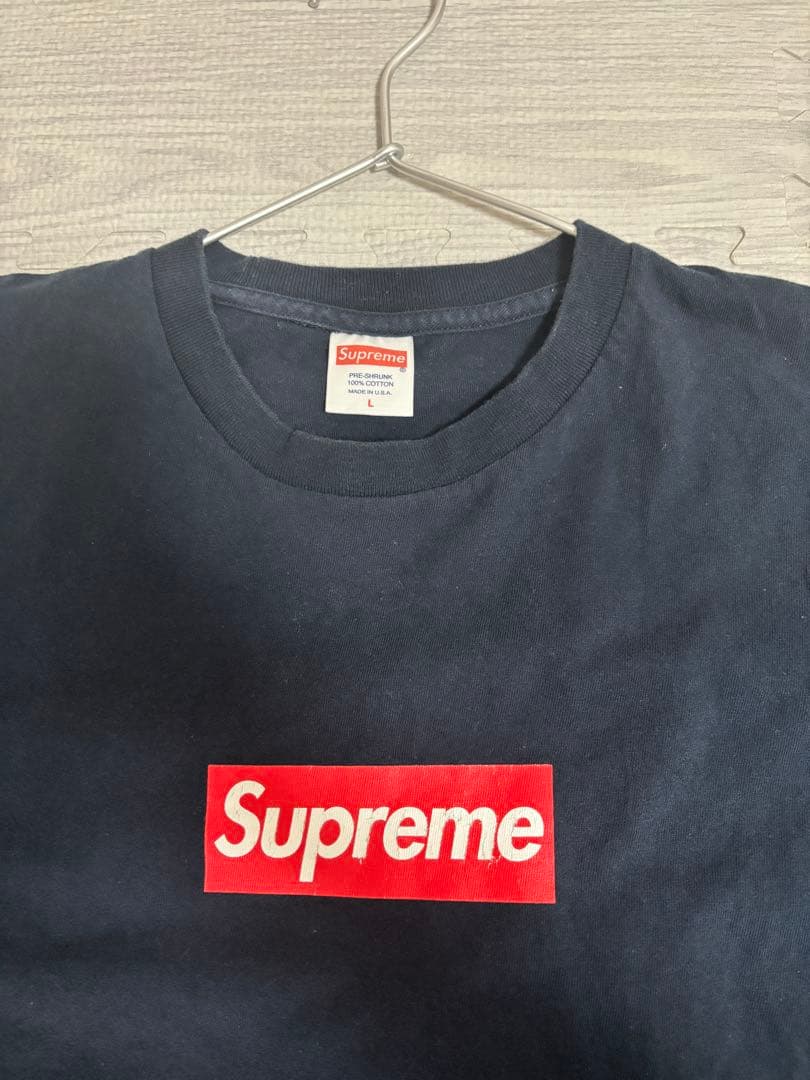 Supreme ネイビー Tシャツ 20周年記念