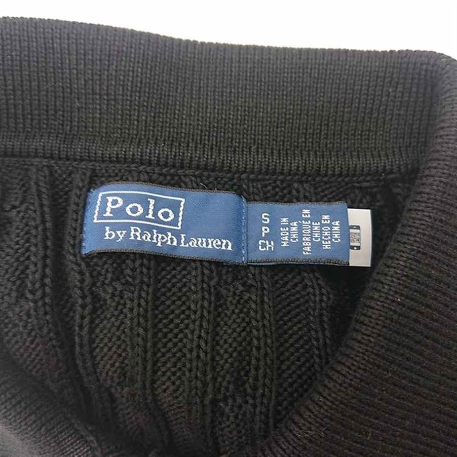 ?ポロ ラルフローレン ケーブルニットカーディガン ブラック系 レディース S