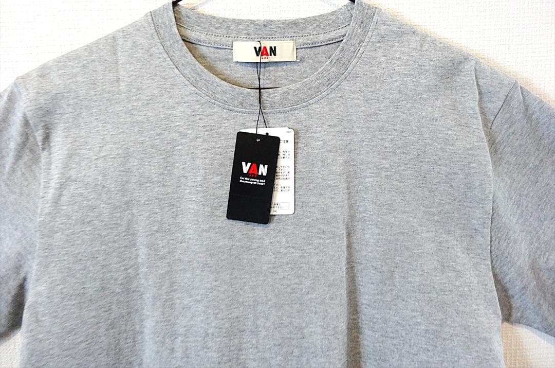 VAN JAC ヴァンヂャケット バックアーチロゴプリント Tシャツ L グレー