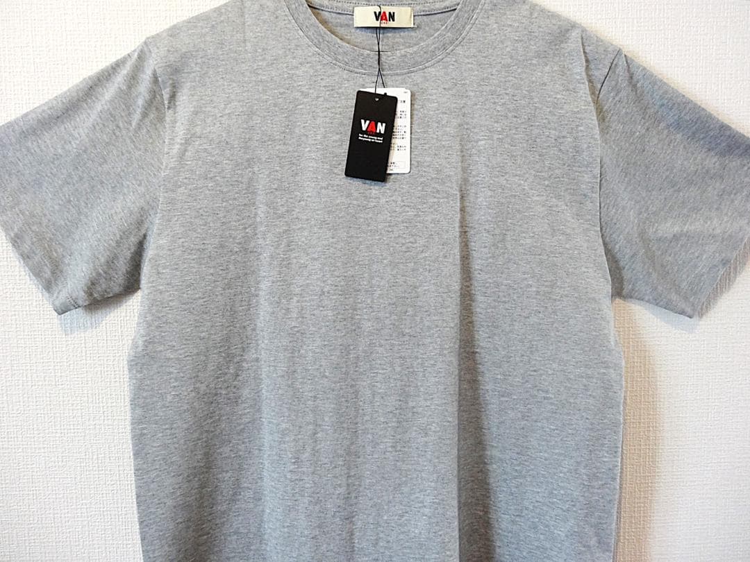 VAN JAC ヴァンヂャケット バックアーチロゴプリント Tシャツ L グレー